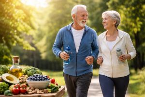 Aktiver Lebensstil im Park - erfahren Sie mehr zu Longevity in der Naturheilpraxis Ulrike Rütten Heilpraktikerin - praxis-ruetten.de